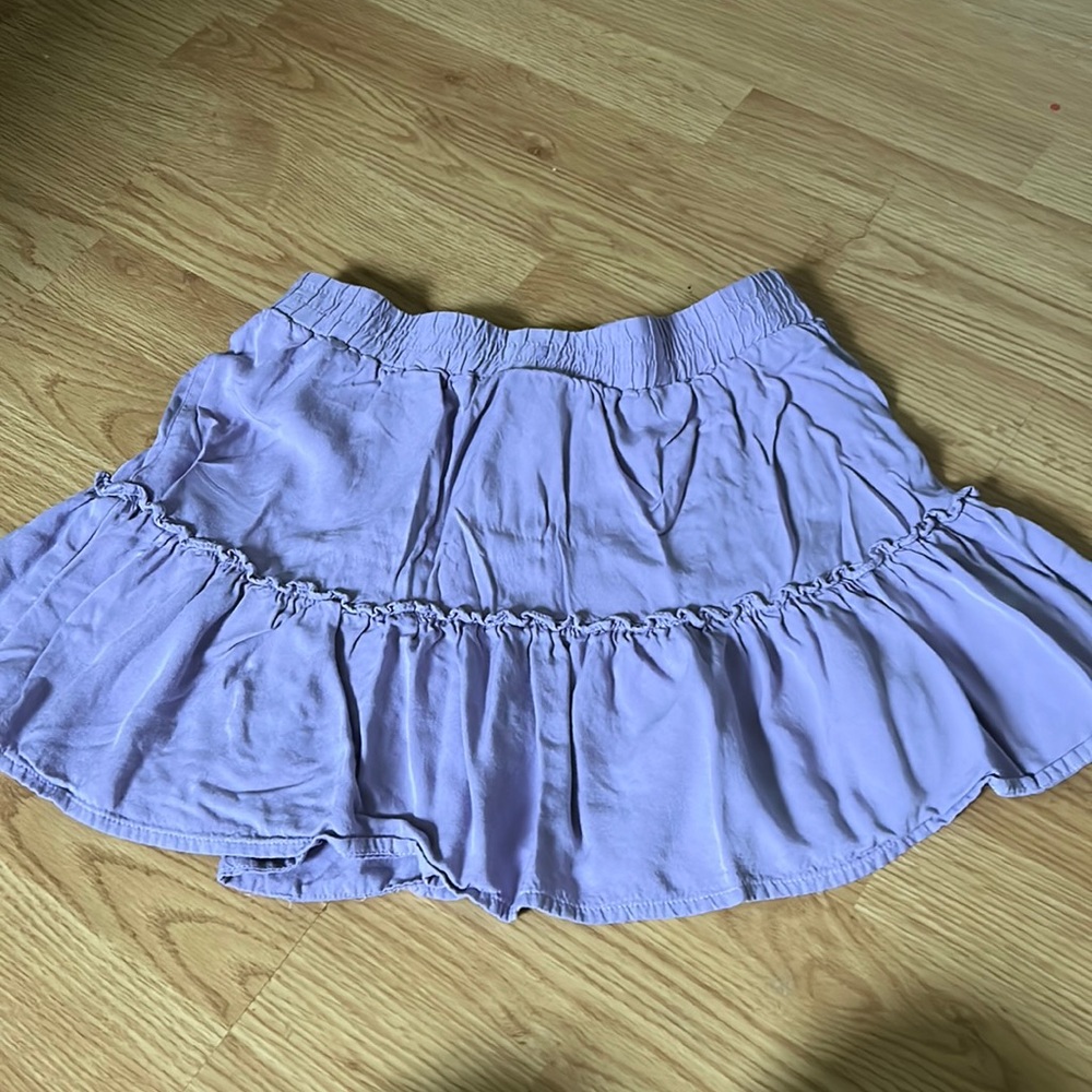 purple flowy skirt